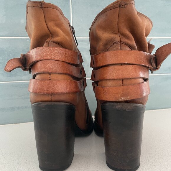 Freebird by Steven Blaze brown leather heeled rustic boot size 8 - Picture 5 of 12